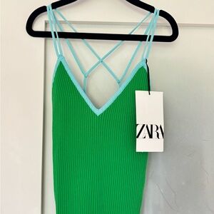 Zara Green and Blue Strappy Bodysuit